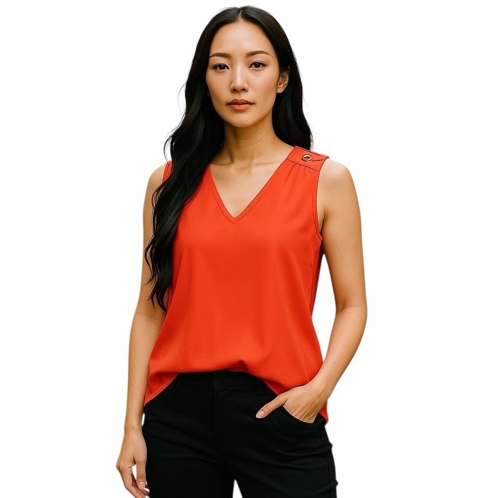 Amanda Uprichard Women’s Sleeveless Top Orange Size M